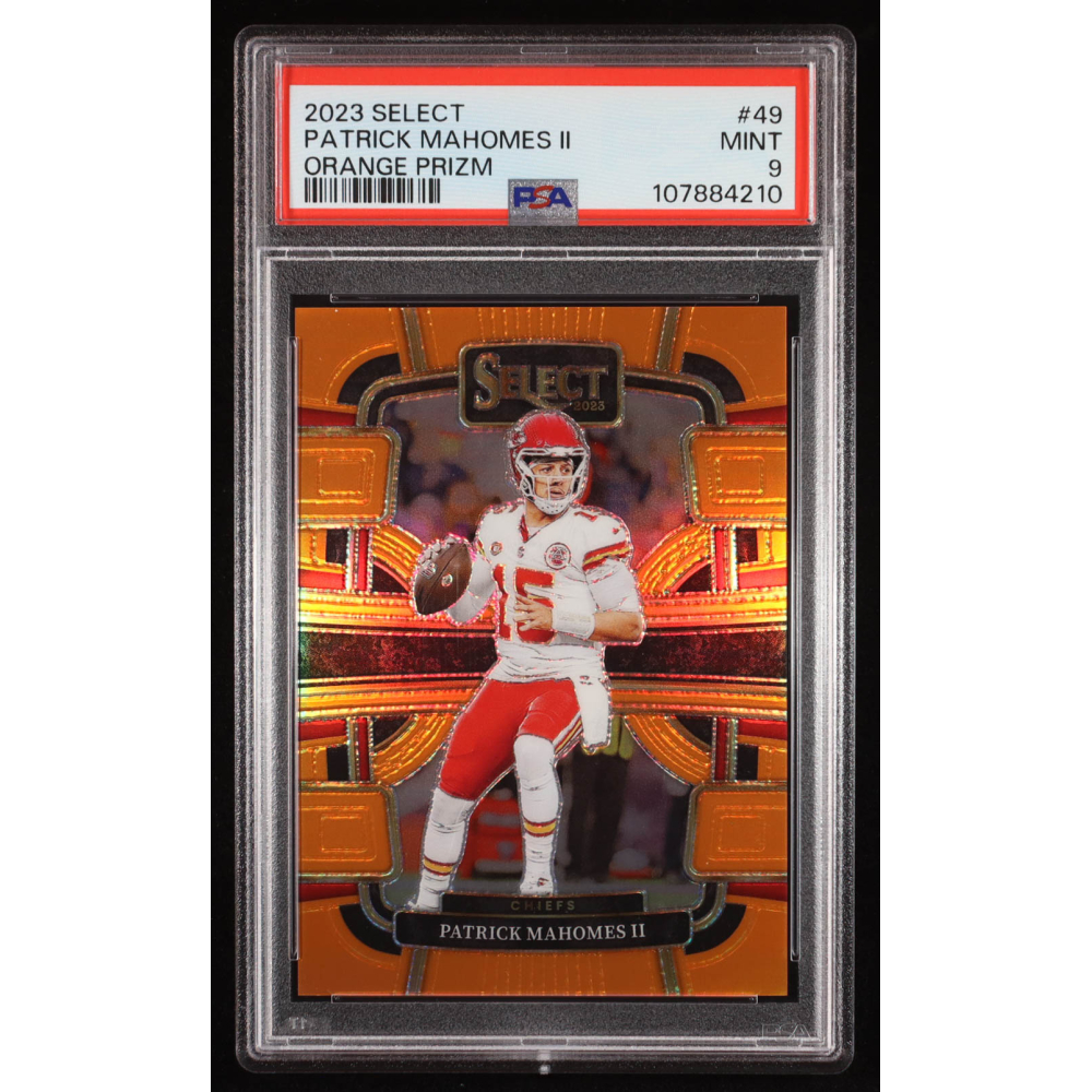 Patrick Mahomes II 2023 Panini Select Orange Prizm #49 (PSA 9) at PristineAuction.com