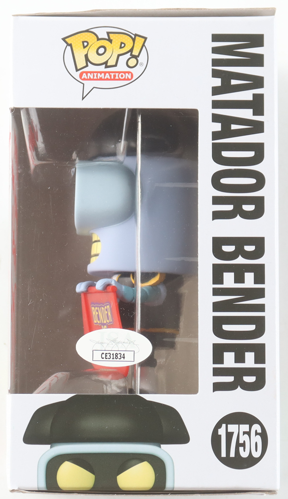 John DiMaggio Twice-Signed "Futurama" #1756 Matador Bender Funko Pop! Vinyl Figure Inscribed "Bite My Shiny Metal ***" (JSA) at PristineAuction.com John DiMaggio Twice-Signed "Futurama" #1756 Matador Bender Funko Pop! Vinyl Figure Inscribed "Bite My Shiny Metal ***" (JSA) at PristineAuction.com