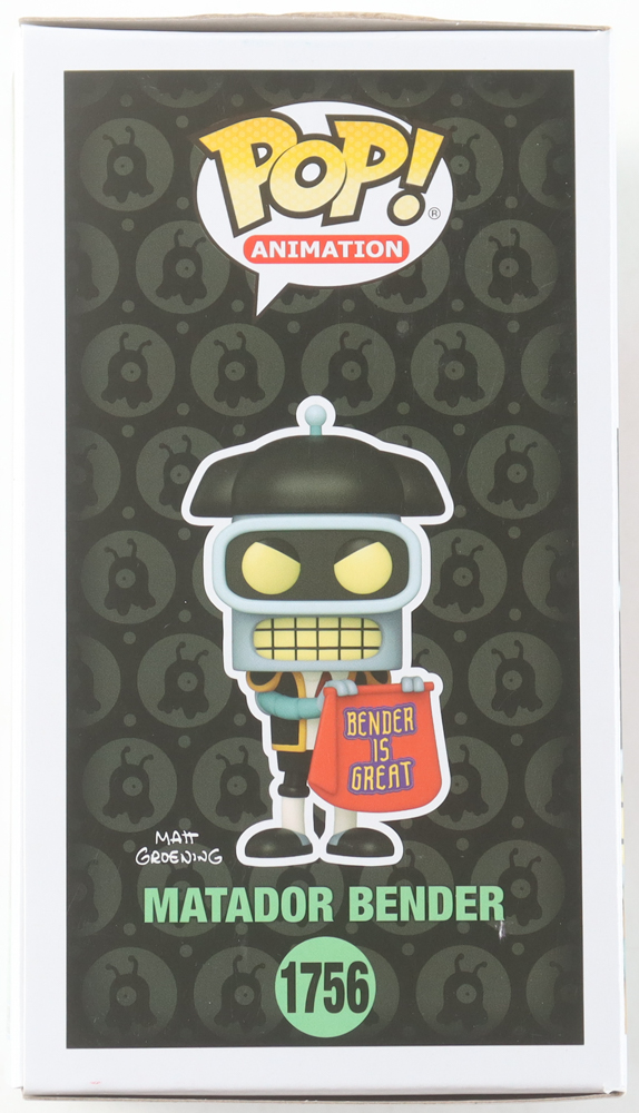 John DiMaggio Twice-Signed "Futurama" #1756 Matador Bender Funko Pop! Vinyl Figure Inscribed "Bite My Shiny Metal ***" (JSA) at PristineAuction.com John DiMaggio Twice-Signed "Futurama" #1756 Matador Bender Funko Pop! Vinyl Figure Inscribed "Bite My Shiny Metal ***" (JSA) at PristineAuction.com
