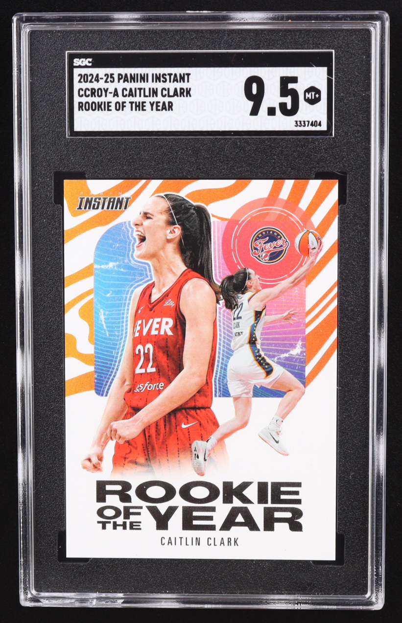 Caitlin Clark 2024 Panini Instant WNBA Caitlin Clark Rookie of the Year #CCROYA RC (SGC 9.5) at PristineAuction.com Caitlin Clark 2024 Panini Instant WNBA Caitlin Clark Rookie of the Year #CCROYA RC (SGC 9.5) at PristineAuction.com