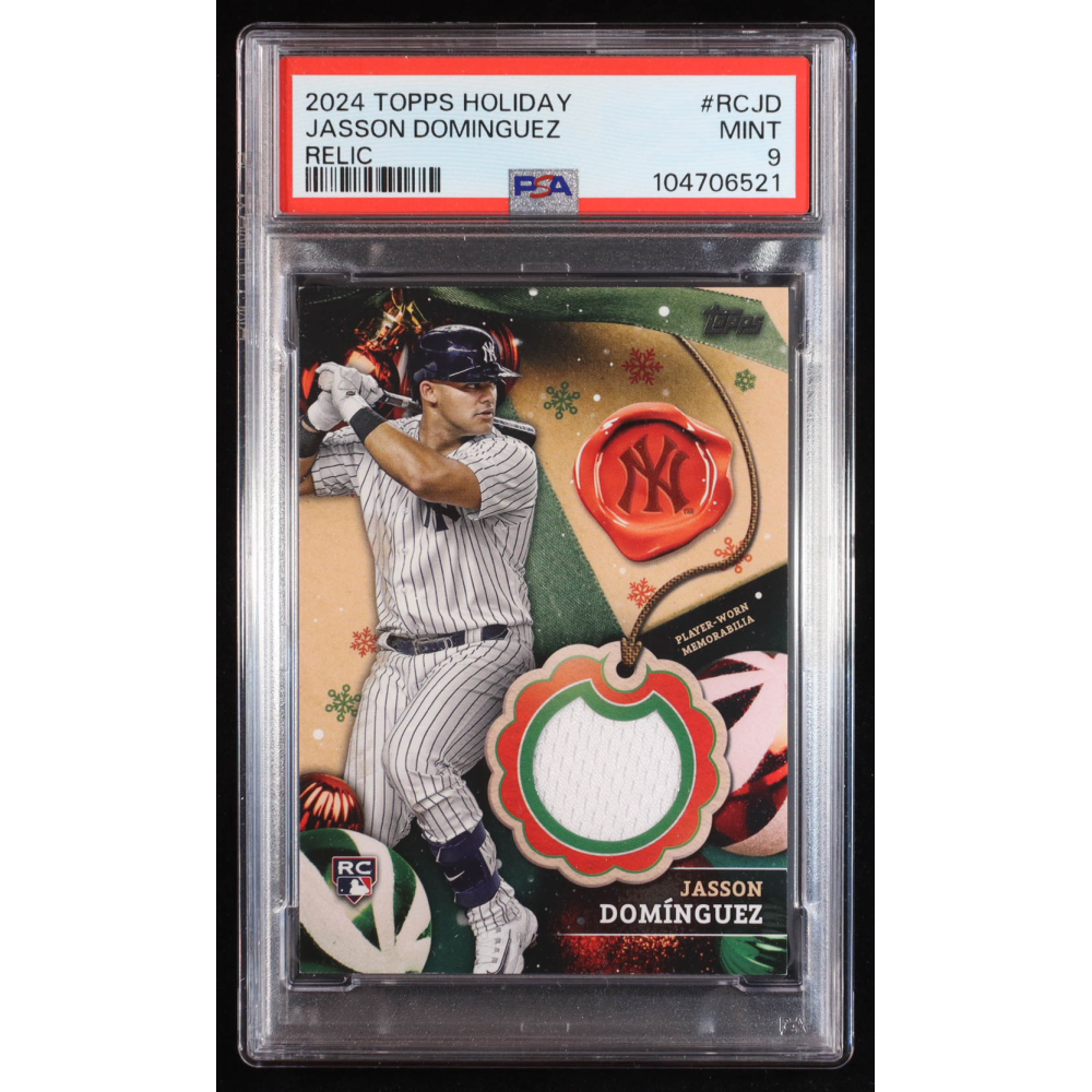 Jasson Dominguez 2024 Topps Holiday Relics #RCJD RC (PSA 9) at PristineAuction.com