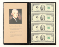 Uncut Sheet of (4) 2003 $2 Federal Reserve Bank Notes with Folder at PristineAuction.com
