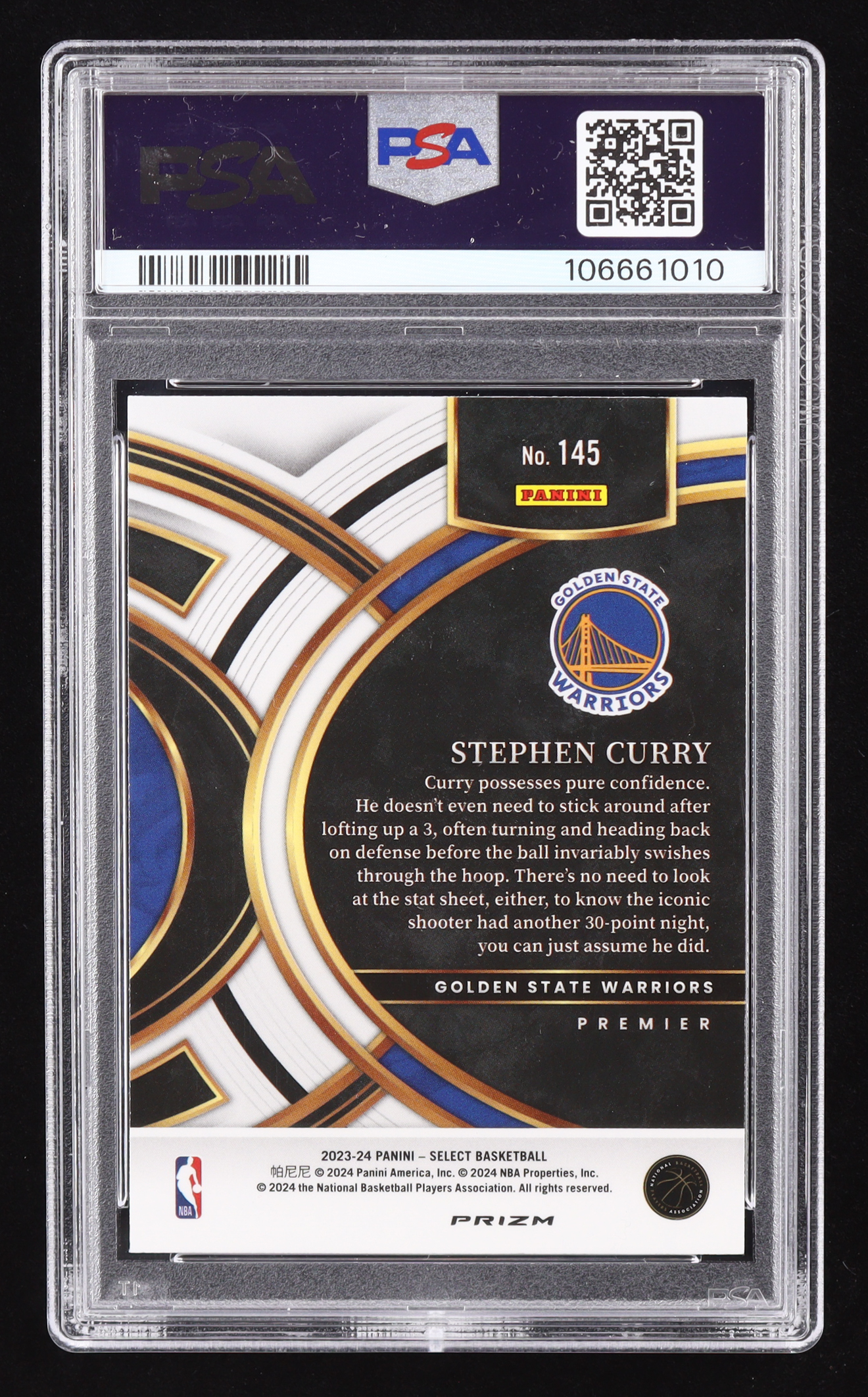 Stephen Curry 2023-24 Select Prizms Red Cracked Ice #145 (PSA 10) at PristineAuction.com Stephen Curry 2023-24 Select Prizms Red Cracked Ice #145 (PSA 10) at PristineAuction.com