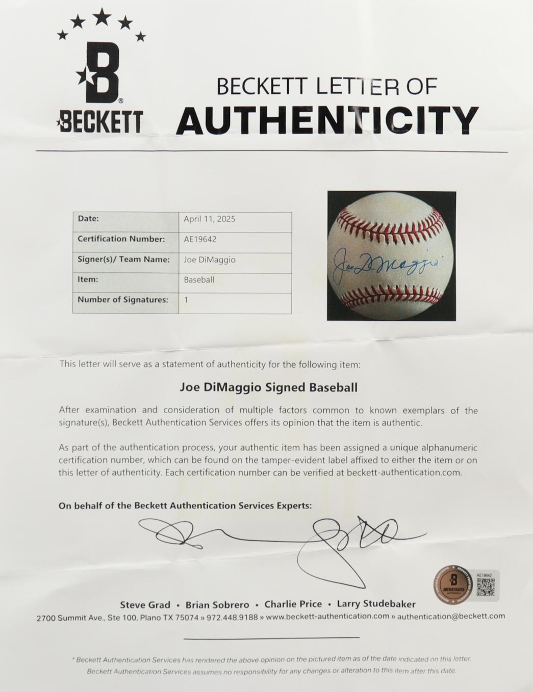 Joe DiMaggio Signed OAL Baseball with Display Case (Beckett) at PristineAuction.com Joe DiMaggio Signed OAL Baseball with Display Case (Beckett) at PristineAuction.com