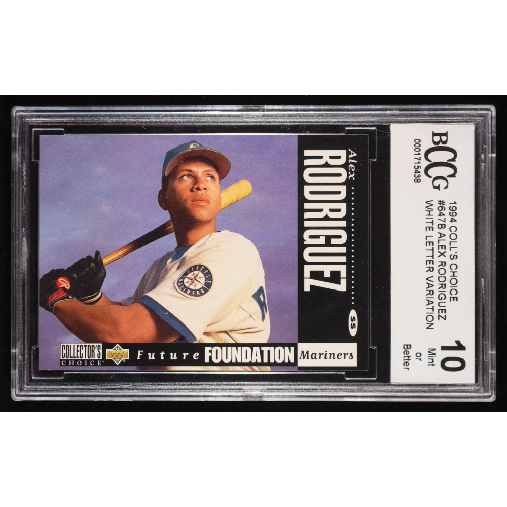 Alex Rodriguez 1994 Collector's Choice White Letter Variation #647 RC (BCCG 10) at PristineAuction.com