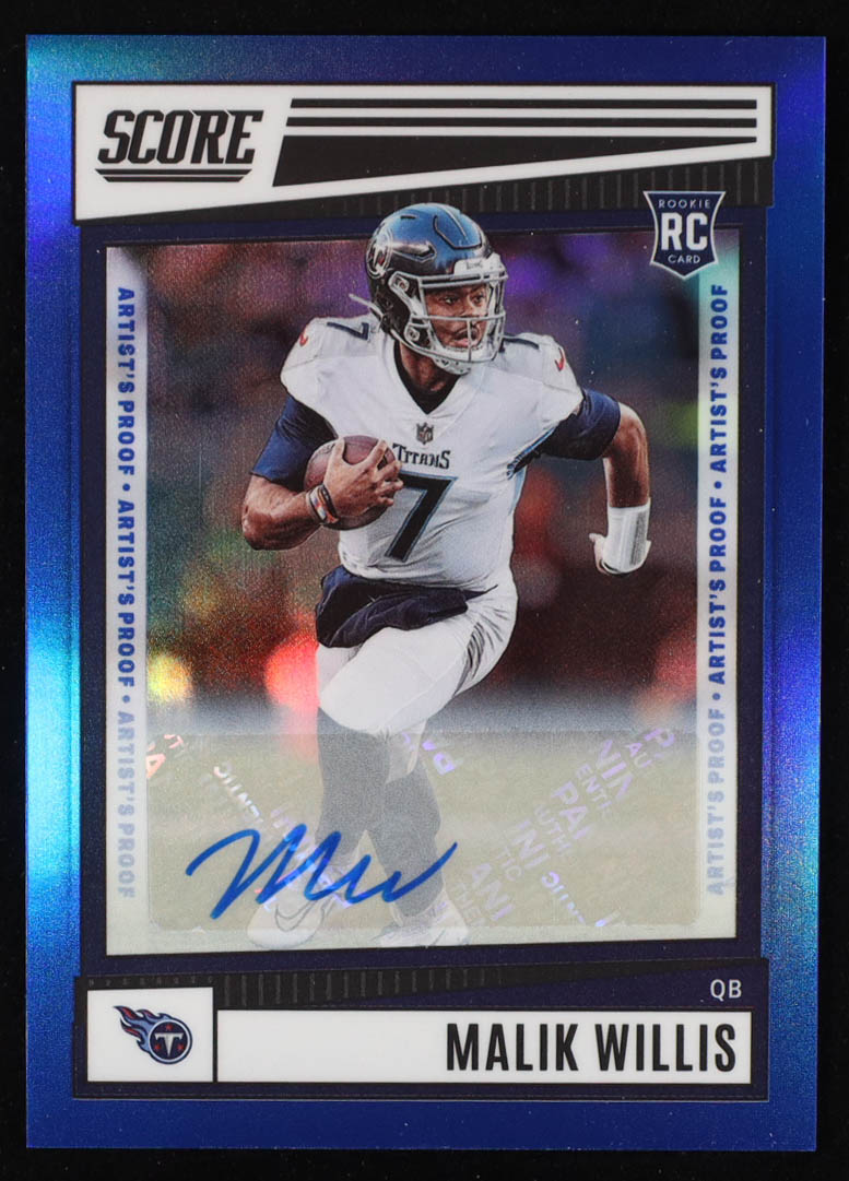 Malik Willis 2022 Panini Chronicles Score Premium Rookies Artists Proof #SP305 RC #12/35 at PristineAuction.com Malik Willis 2022 Panini Chronicles Score Premium Rookies Artists Proof #SP305 RC #12/35 at PristineAuction.com