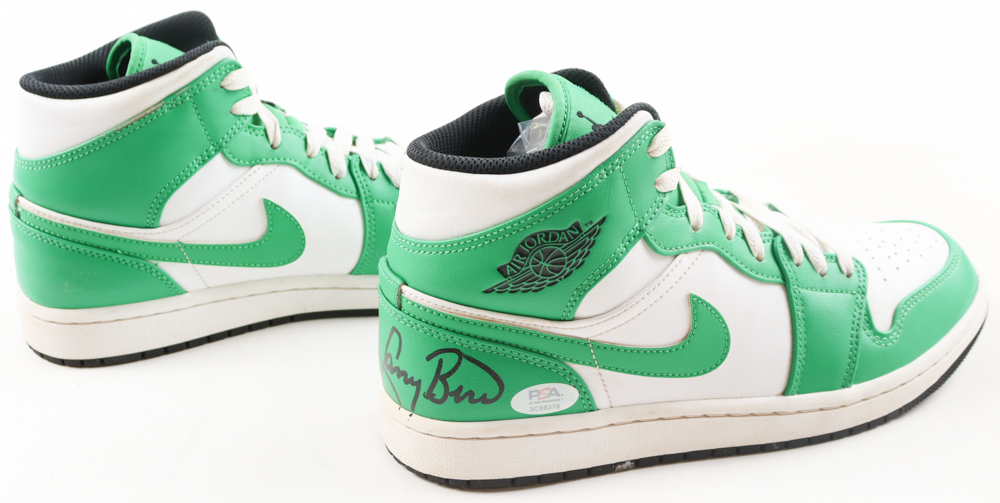 Larry Bird Signed Pair of (2) Nike Air Jordan Celtics Basketball Shoes With Display Case (PSA) at PristineAuction.com Larry Bird Signed Pair of (2) Nike Air Jordan Celtics Basketball Shoes With Display Case (PSA) at PristineAuction.com