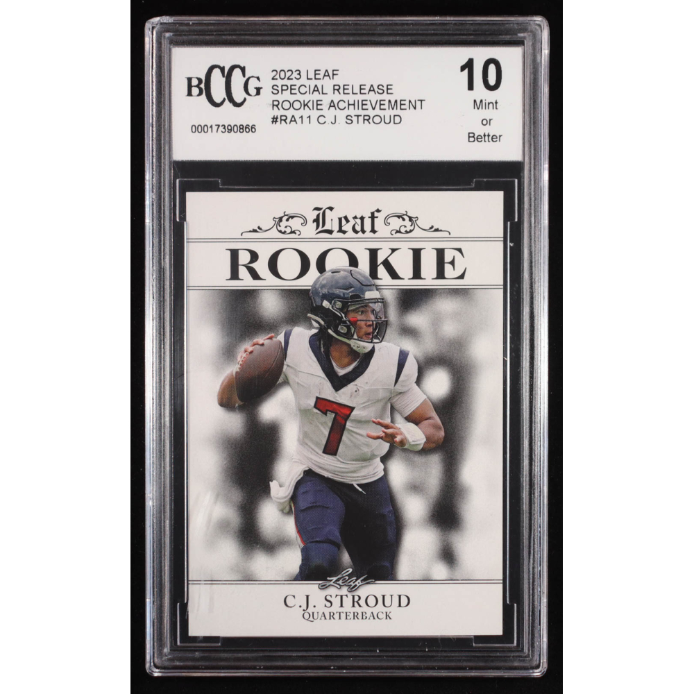 CJ Stroud 2023 Leaf Special Release Rookie Achievement #RA11 RC (BCCG 10) at PristineAuction.com