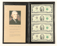 Uncut Sheet of (4) 2003 $2 Federal Reserve Bank Notes with Folder at PristineAuction.com