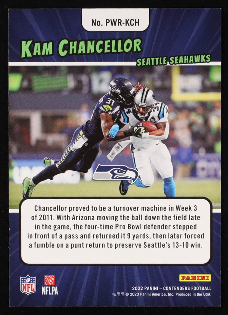 Kam Chancellor 2022 Panini Contenders Power Players Gold #1 #19/25 at PristineAuction.com Kam Chancellor 2022 Panini Contenders Power Players Gold #1 #19/25 at PristineAuction.com