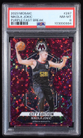 Nikola Jokic 2023-24 Panini Mosaic Mosaic Fast Break Purple #287 / City Edition #14/50 (PSA 8) at PristineAuction.com