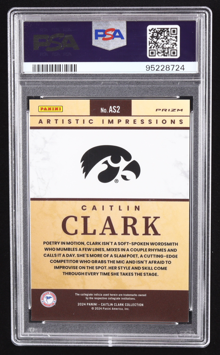Caitlin Clark 2024 Panini Caitlin Clark Collection Select Artistic Selections #AS2 RC (PSA 9) at PristineAuction.com Caitlin Clark 2024 Panini Caitlin Clark Collection Select Artistic Selections #AS2 RC (PSA 9) at PristineAuction.com