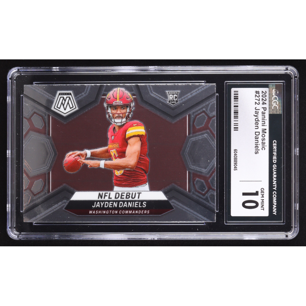 Jayden Daniels 2024 Panini Mosaic #272 DEB RC (CGC 10) at PristineAuction.com