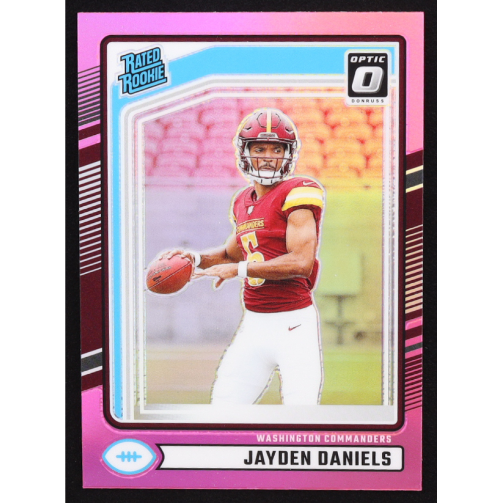 Jayden Daniels 2024 Donruss Optic Rated Rookies Preview Pink #389 RC at PristineAuction.com