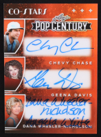 2025 Leaf Pop Century Metal Co-Stars 3 Autographs Prismatic Orange Chevy Chase / Geena Davis / Dana Wheeler-Nicholson #CS34 #1/3 at PristineAuction.com