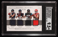 Mitchell Trubisky / Leonard Fournette / Deshaun Watson / Patrick Mahomes II 2017 Panini National Treasures Rookie NFL Gear Quad Materials #15 #03/99 RC (SGC 9.5) at PristineAuction.com