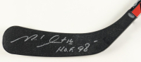 Michel Goulet Signed Blackhawks Hockey Stick Inscribed "H.O.F. 98" (Schwartz) at PristineAuction.com