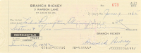 Branch Rickey Signed 1965 Personal Bank Check (JSA) at PristineAuction.com