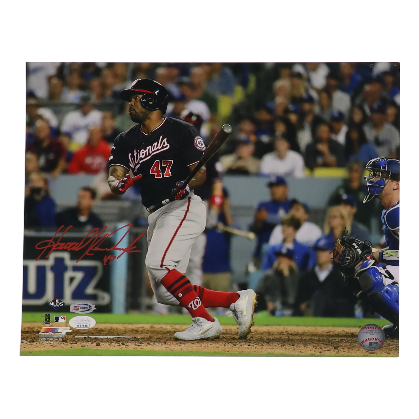 Howie Kendrick Signed Nationals 11x14 Photo (JSA) at PristineAuction.com Howie Kendrick Signed Nationals 11x14 Photo (JSA) at PristineAuction.com