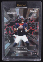 CJ Stroud 2023 Wild Card Alumination Gray and Red Diagonal Shimmer #ACBP1CS2 RC #7/15 at PristineAuction.com