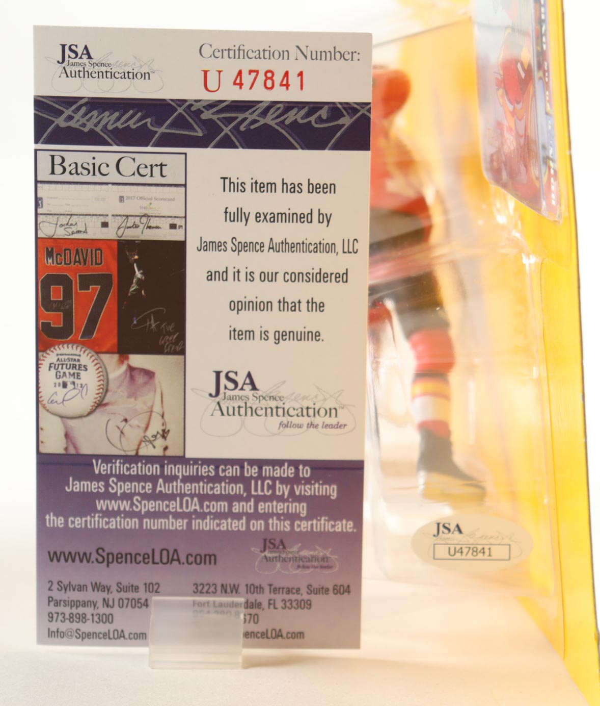 Theoren Fleury Signed Flames 1995 Starting Lineup 4" Figure With Trading Card (JSA) at PristineAuction.com Theoren Fleury Signed Flames 1995 Starting Lineup 4" Figure With Trading Card (JSA) at PristineAuction.com