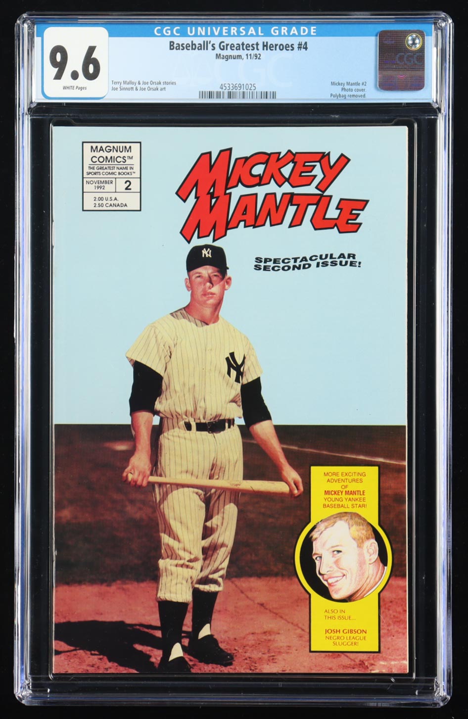 1992 "Baseball's Greatest Heroes" Issue #4 Magnum Comic Book (CGC 9.6) at PristineAuction.com 1992 "Baseball's Greatest Heroes" Issue #4 Magnum Comic Book (CGC 9.6) at PristineAuction.com