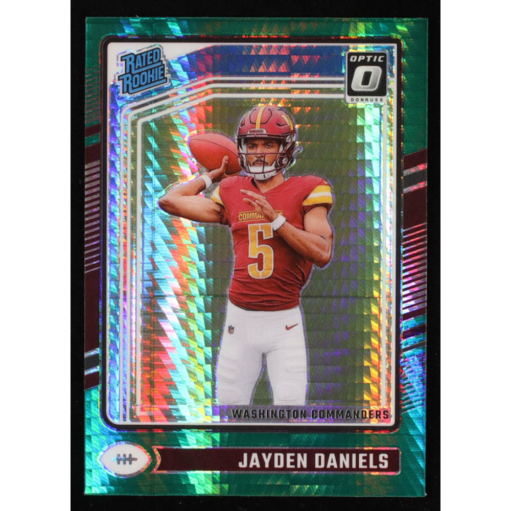 Jayden Daniels 2024 Donruss Optic Rated Rookie Green Hyper #248 RC at PristineAuction.com