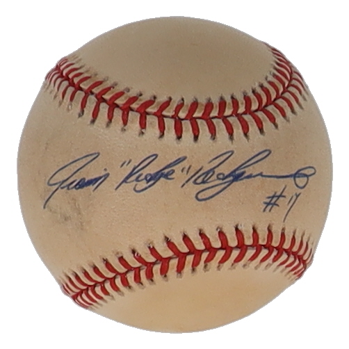 Ivan Rodriguez Signed OAL Baseball Inscribed "Pudge" (PSA) at PristineAuction.com Ivan Rodriguez Signed OAL Baseball Inscribed "Pudge" (PSA) at PristineAuction.com