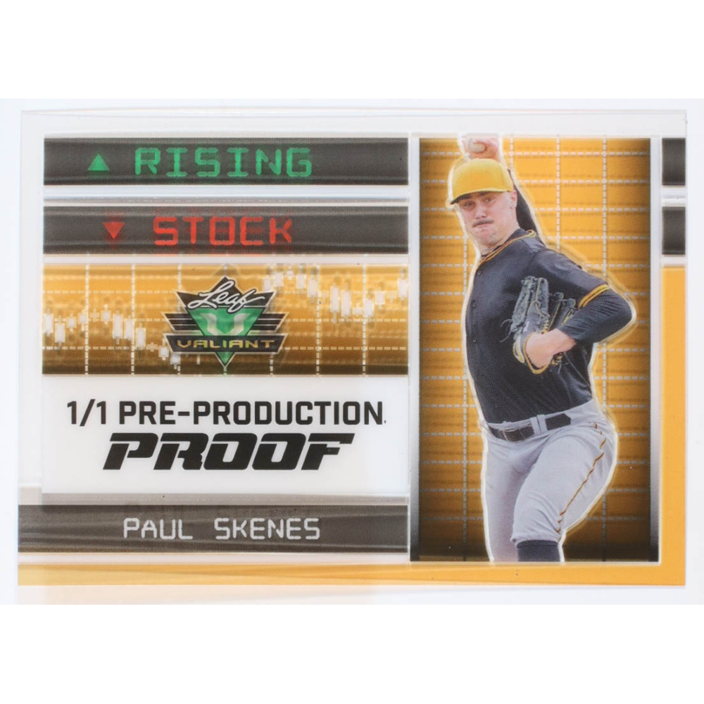 Paul Skenes Leaf Valiant Rising Stock Clear Gold Pre-Production Proof #NNO #1/1 at PristineAuction.com