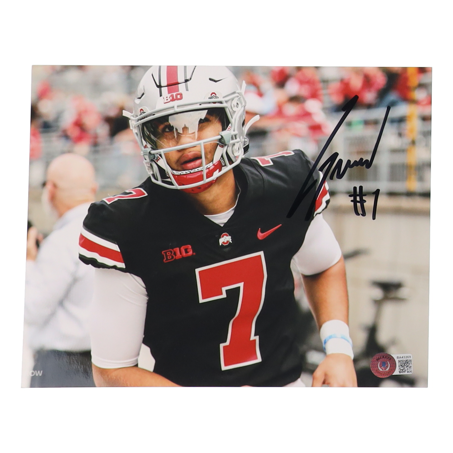 CJ Stroud Signed Ohio State Buckeyes 8x10 Photo (Beckett) at PristineAuction.com CJ Stroud Signed Ohio State Buckeyes 8x10 Photo (Beckett) at PristineAuction.com