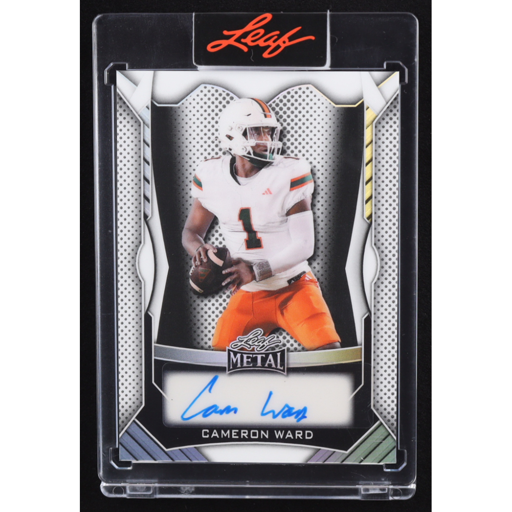 Cam Ward 2025 Leaf Metal Autograph Silver #MACW1 RC #24/49 at PristineAuction.com