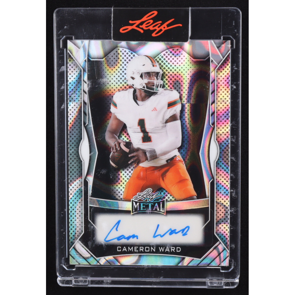 Cam Ward 2025 Leaf Metal Autograph Silver Lava #MACW1 RC #23/55 at PristineAuction.com