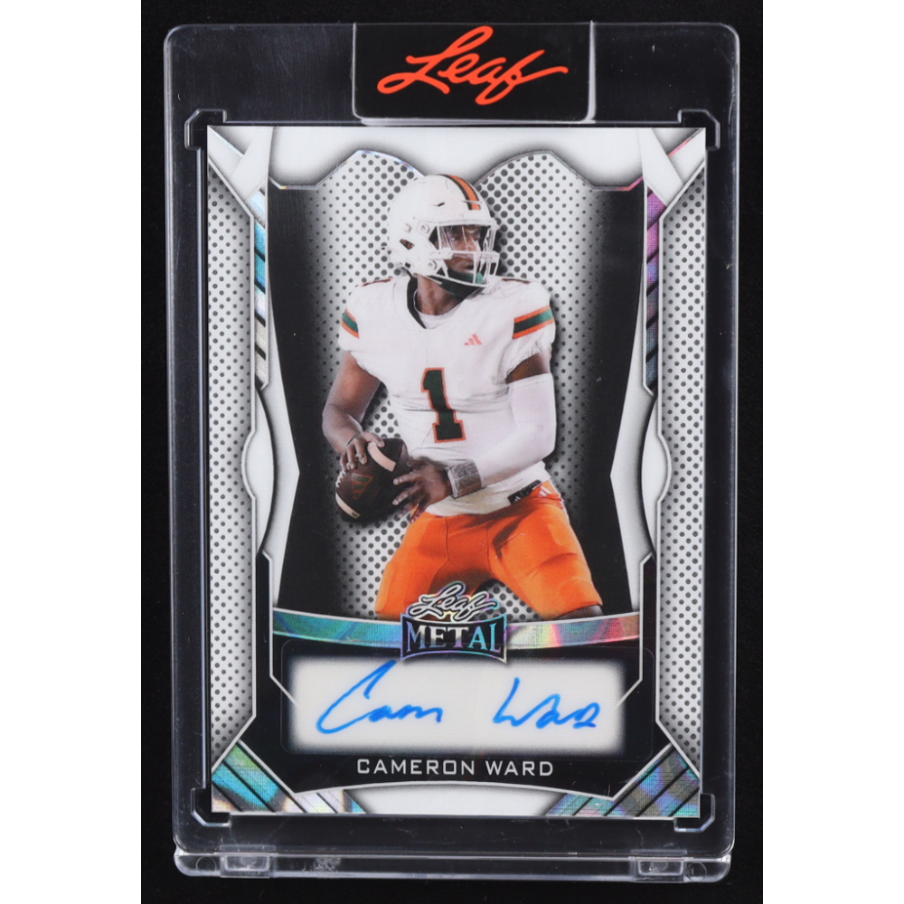 Cam Ward 2025 Leaf Metal Autograph Silver Lava #MACW1 RC #38/49 at PristineAuction.com