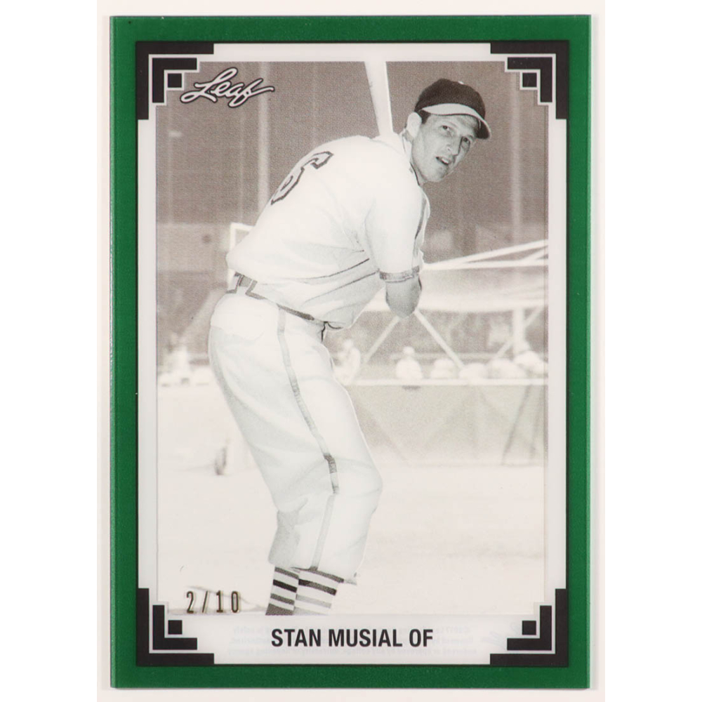 Stan Musial 2017 Leaf Best of Baseball Green #20 #/10 at PristineAuction.com