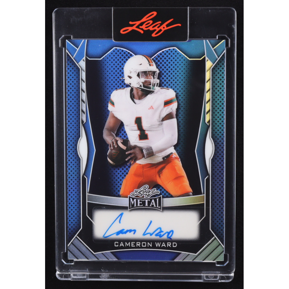 Cam Ward 2025 Leaf Metal Autograph Blue #MACW1 RC #21/35 at PristineAuction.com