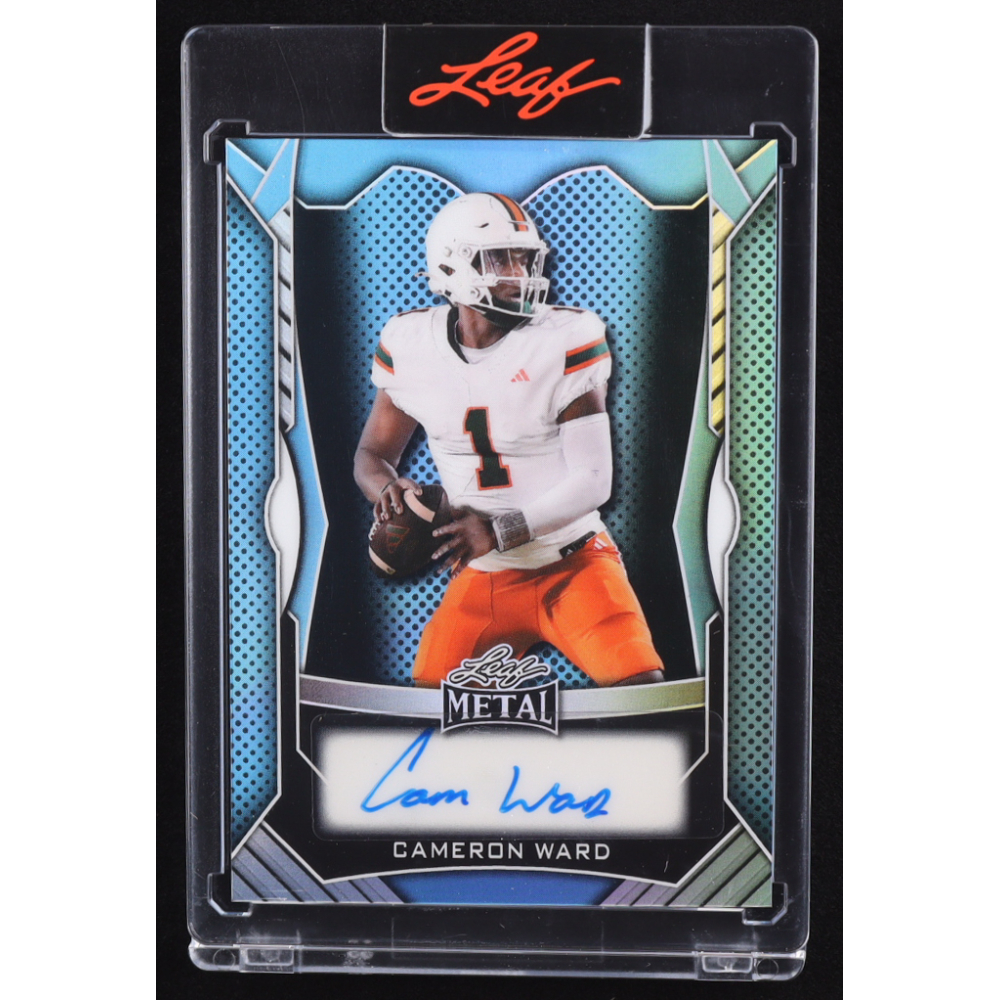 Cam Ward 2025 Leaf Metal Autograph Light Blue #MACW1 RC #3/40 at PristineAuction.com