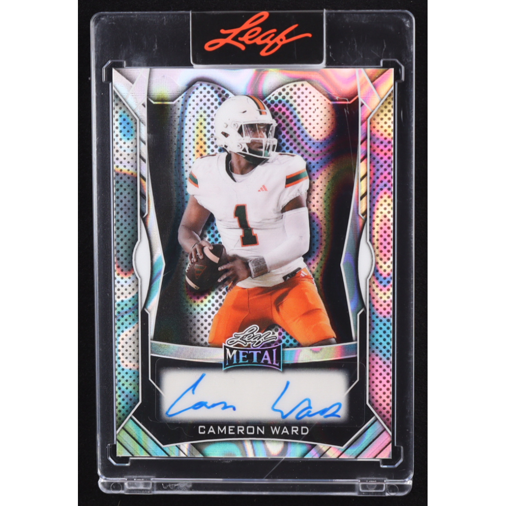 Cam Ward 2025 Leaf Metal Autograph Silver Lava #MACW1 RC #2/55 at PristineAuction.com