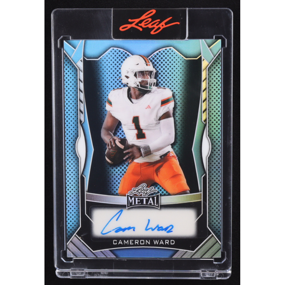 Cam Ward 2025 Leaf Metal Autograph Light Blue #MACW1 RC #2/40 at PristineAuction.com