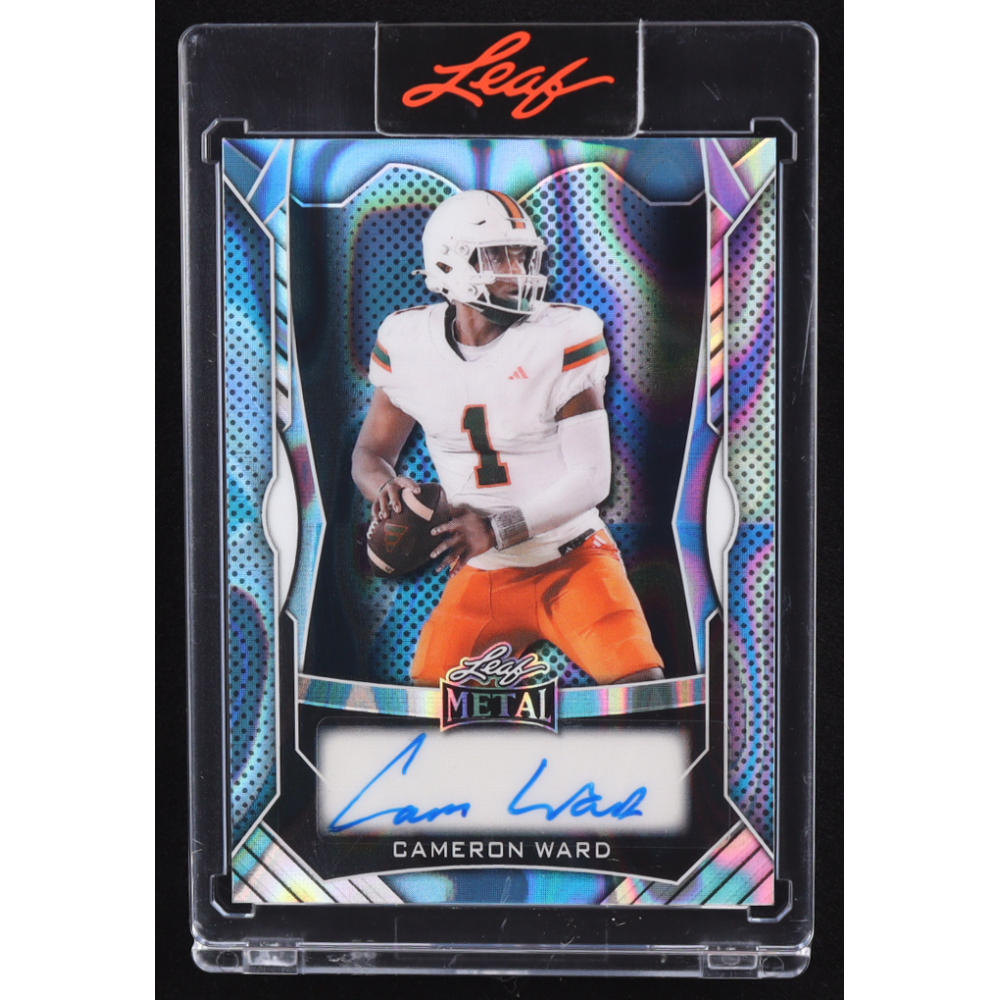 Cam Ward 2025 Leaf Metal Autograph Light Blue Lava #MACW1 RC #21/40 at PristineAuction.com Cam Ward 2025 Leaf Metal Autograph Light Blue Lava #MACW1 RC #21/40 at PristineAuction.com