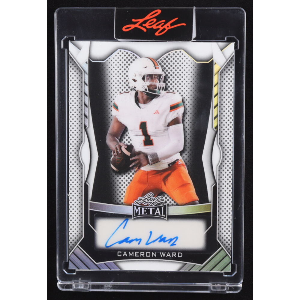 Cam Ward 2025 Leaf Metal Autograph Silver #MACW1 RC #8/49 at PristineAuction.com