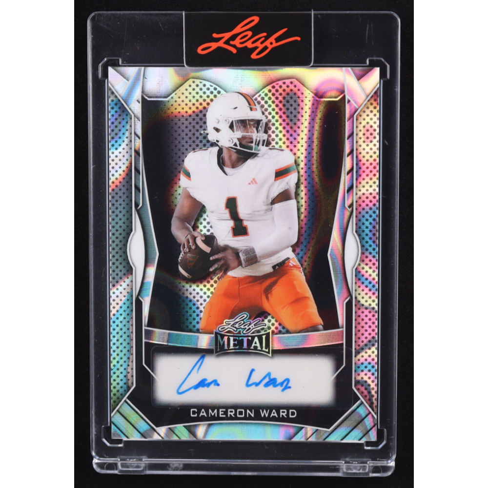 Cam Ward 2025 Leaf Metal Autograph Silver Lava #MACW1 RC #22/55 at PristineAuction.com