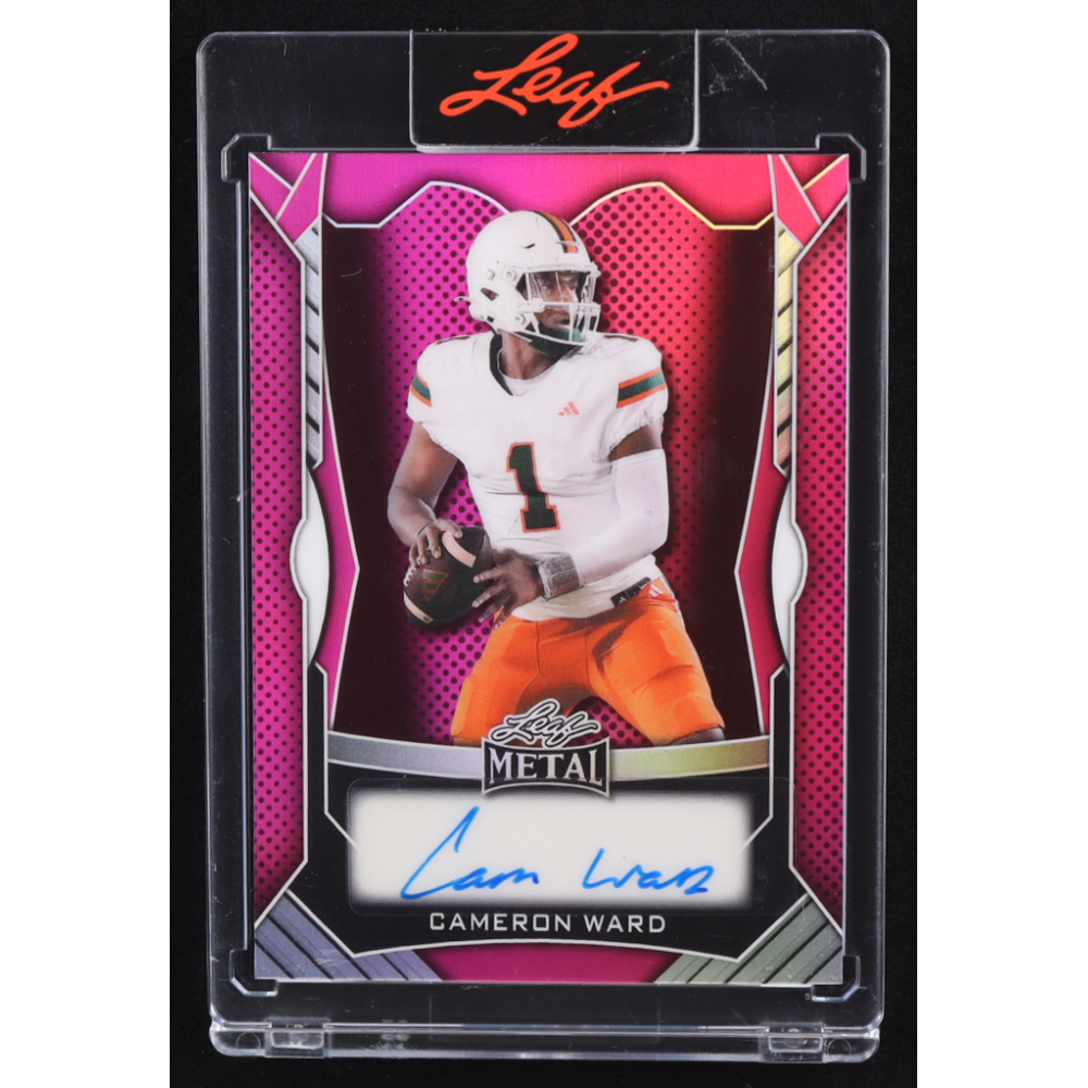 Cam Ward 2025 Leaf Metal Autograph Pink #MACW1 RC #6/30 at PristineAuction.com