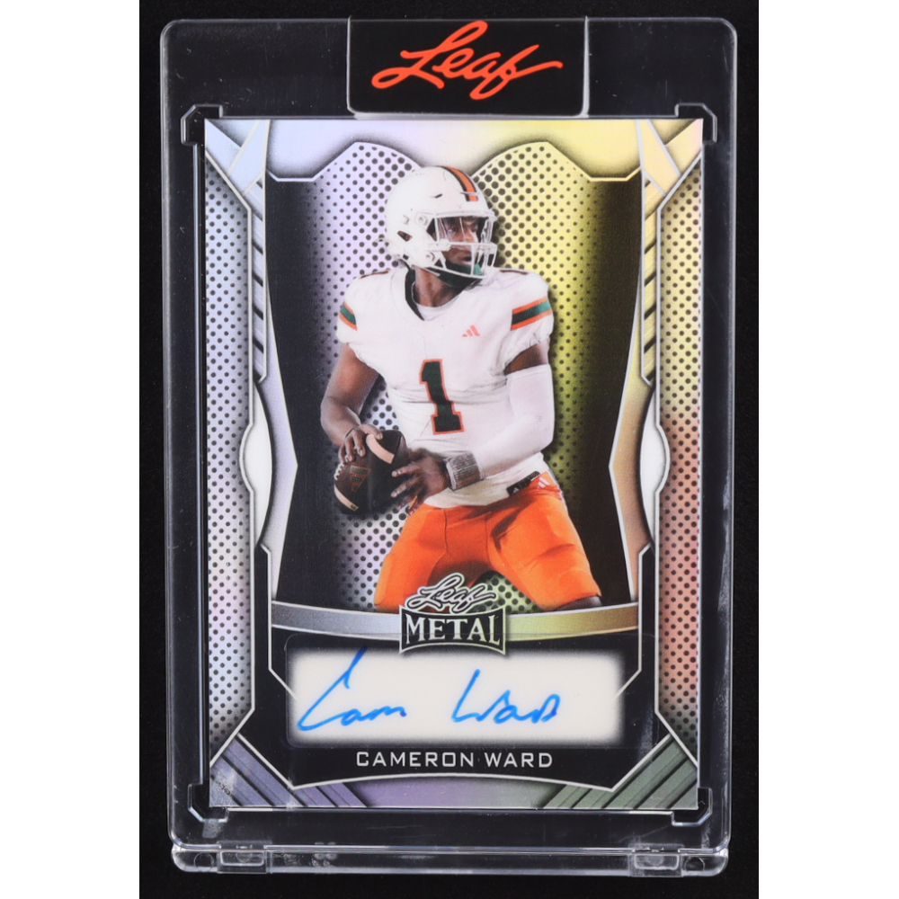 Cam Ward 2025 Leaf Metal Autograph Silver #MACW1 RC #35/55 at PristineAuction.com