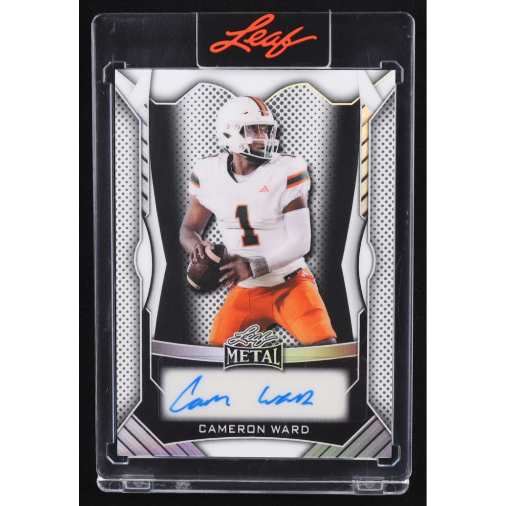 Cam Ward 2025 Leaf Metal Autograph Silver #MACW1 RC #18/49 at PristineAuction.com