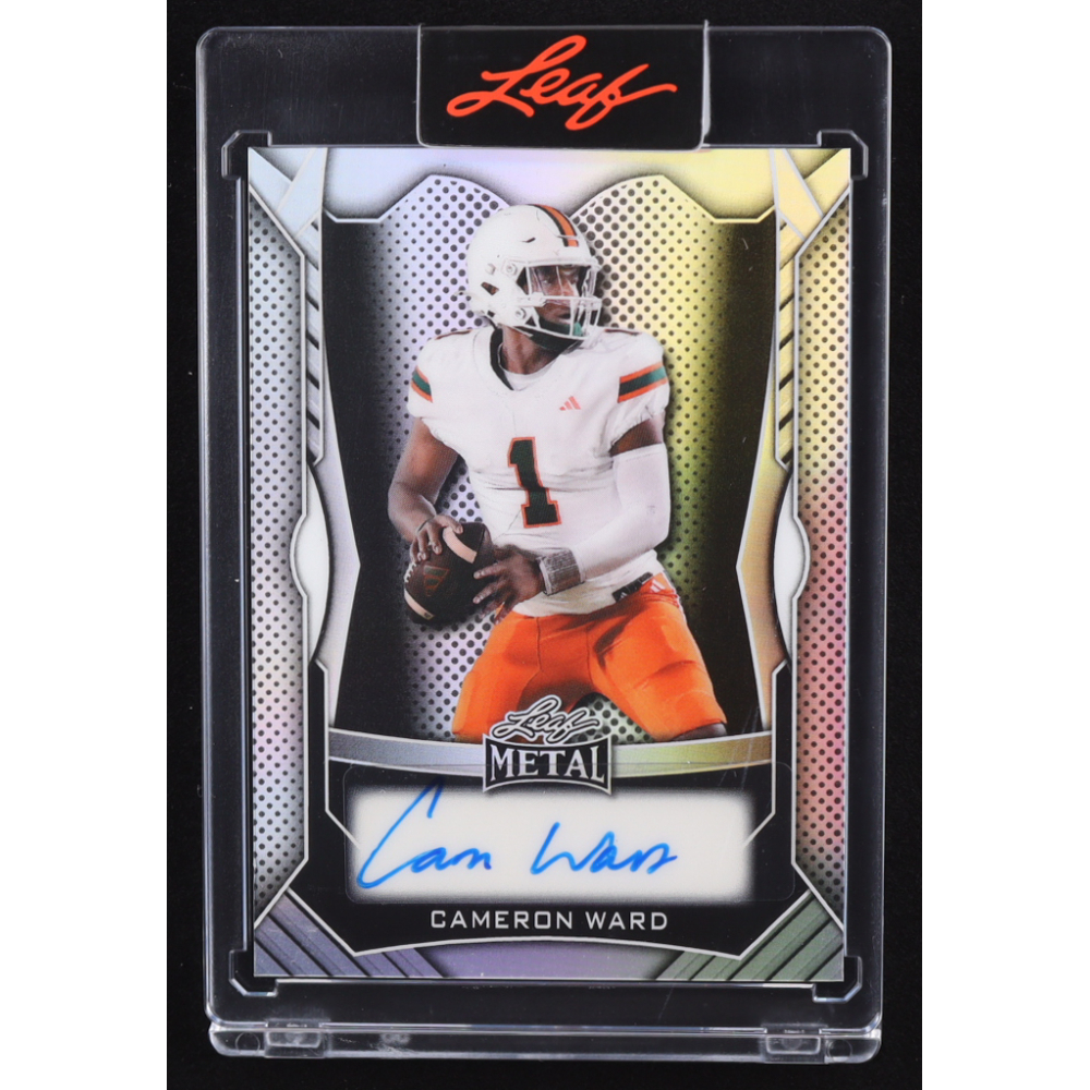 Cam Ward 2025 Leaf Metal Autograph Silver #MACW1 RC #6/55 at PristineAuction.com