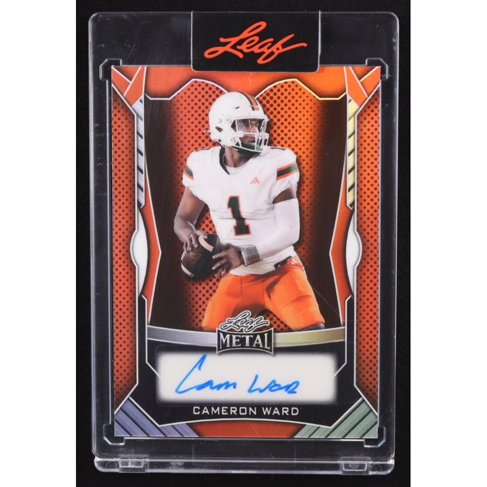 Cam Ward 2025 Leaf Metal Autograph Orange #MACW1 RC #44/45 at PristineAuction.com