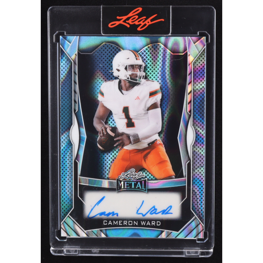 Cam Ward 2025 Leaf Metal Autograph Light Blue Lava #MACW1 RC #37/40 at PristineAuction.com