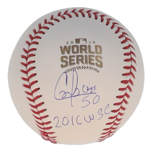 Gerardo Concepcion Signed 2016 World Series Logo Baseball Inscribed "2016 WSC" (Beckett) at PristineAuction.com Gerardo Concepcion Signed 2016 World Series Logo Baseball Inscribed "2016 WSC" (Beckett) at PristineAuction.com