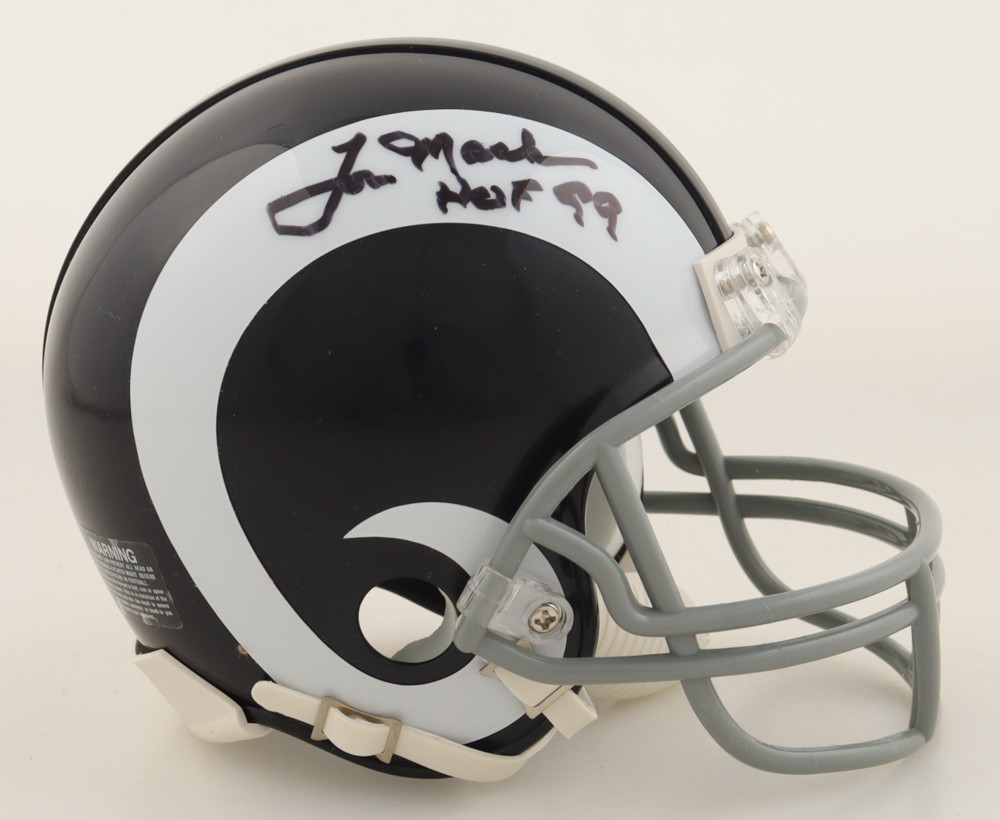 Tom Mack Signed Rams Throwback Alternate Mini Helmet Inscribed "HOF 99" (Schwartz) at PristineAuction.com Tom Mack Signed Rams Throwback Alternate Mini Helmet Inscribed "HOF 99" (Schwartz) at PristineAuction.com
