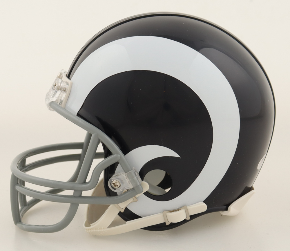 Tom Mack Signed Rams Throwback Alternate Mini Helmet Inscribed "HOF 99" (Schwartz) at PristineAuction.com Tom Mack Signed Rams Throwback Alternate Mini Helmet Inscribed "HOF 99" (Schwartz) at PristineAuction.com